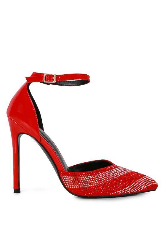 Elegant black patent evening sandals designed for stylish women's footwear.