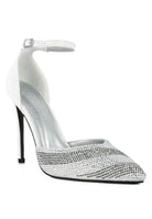 Stylish black patent evening sandals with high heels and ankle strap for elegant occasions