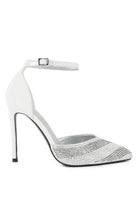 Elegant black patent evening sandals with an ankle strap and high stiletto heels