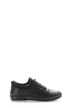 Black Perforated-Toe Leather Sneakers for Men – front view