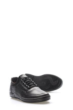 Black Perforated-Toe Leather Sneakers for Men – side view