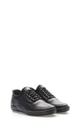 Black Perforated-Toe Leather Sneakers for Men – styled view
