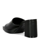 Rag Company black platform sandals for women with open toe and chunky block heel