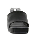 Rag Company black platform sandals for women with wide leather strap and cushioned sole