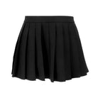 VacationGrabs black pleated mini skirt with structured waistband and wide pleats