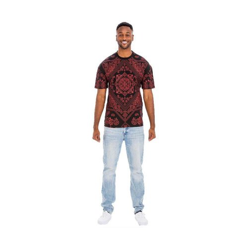 Black Red Bandana Print Tshirt - VacationGrabs