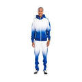 Men's White/Blue Full Zip Ombre Track Suit - VacationGrabs