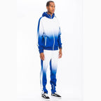 Men's White/Blue Full Zip Ombre Track Suit - VacationGrabs