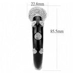 Black rhodium bangle bracelet adorned with sparkling crystals for elegant fashion accents