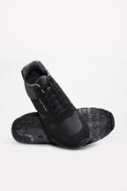 Black Rugged-Sole Panel Sneakers for Men – detail view
