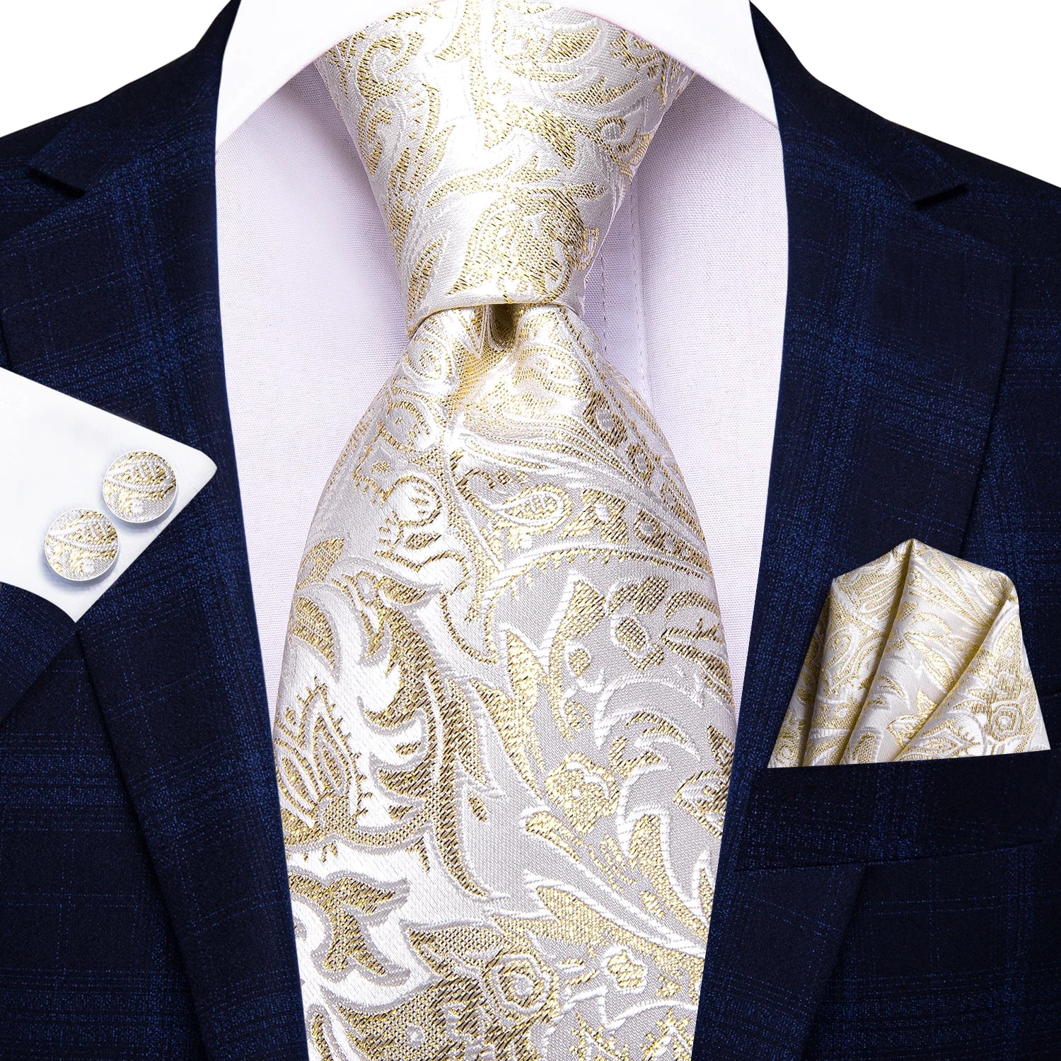 black silk paisley tie for men, elegant formal accessory