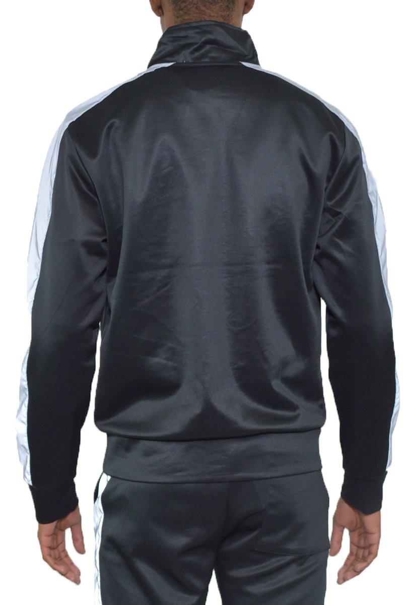 Men's Activewear Black Single Stripe Track Jacket