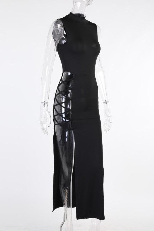 Women's Clubwear Black Sleeveless Bandage Sexy Dress For Women