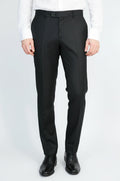 Black Slim Fit Classic Cut Dress Trousers – front view