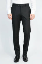 Black Slim Fit Classic Cut Dress Trousers – front view