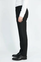 Black Slim Fit Classic Cut Dress Trousers – detail view
