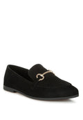 Rag Company women's black flats with gold hardware slip on loafers