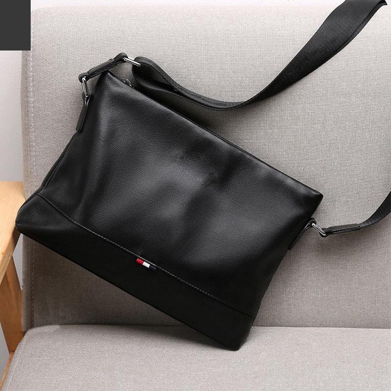 Luggage & Bags - Shoulder/Messenger Bags Black Soft Leather Shoulder Bag Crossbody Messenger Satchel Mens
