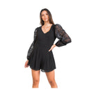 Stylish black solid short romper with puff sleeves for trendy summer outfits