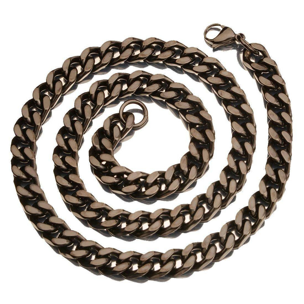 Black stainless steel Miami necklace for stylish men's accessories