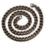 Black stainless steel Miami necklace for stylish men's accessories