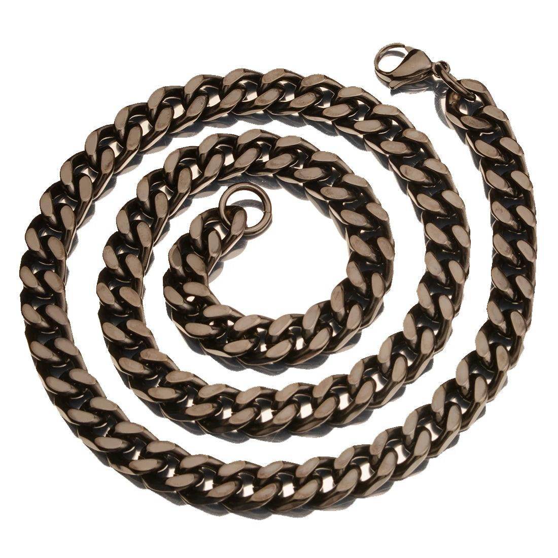 Black stainless steel Miami necklace for stylish men's accessories