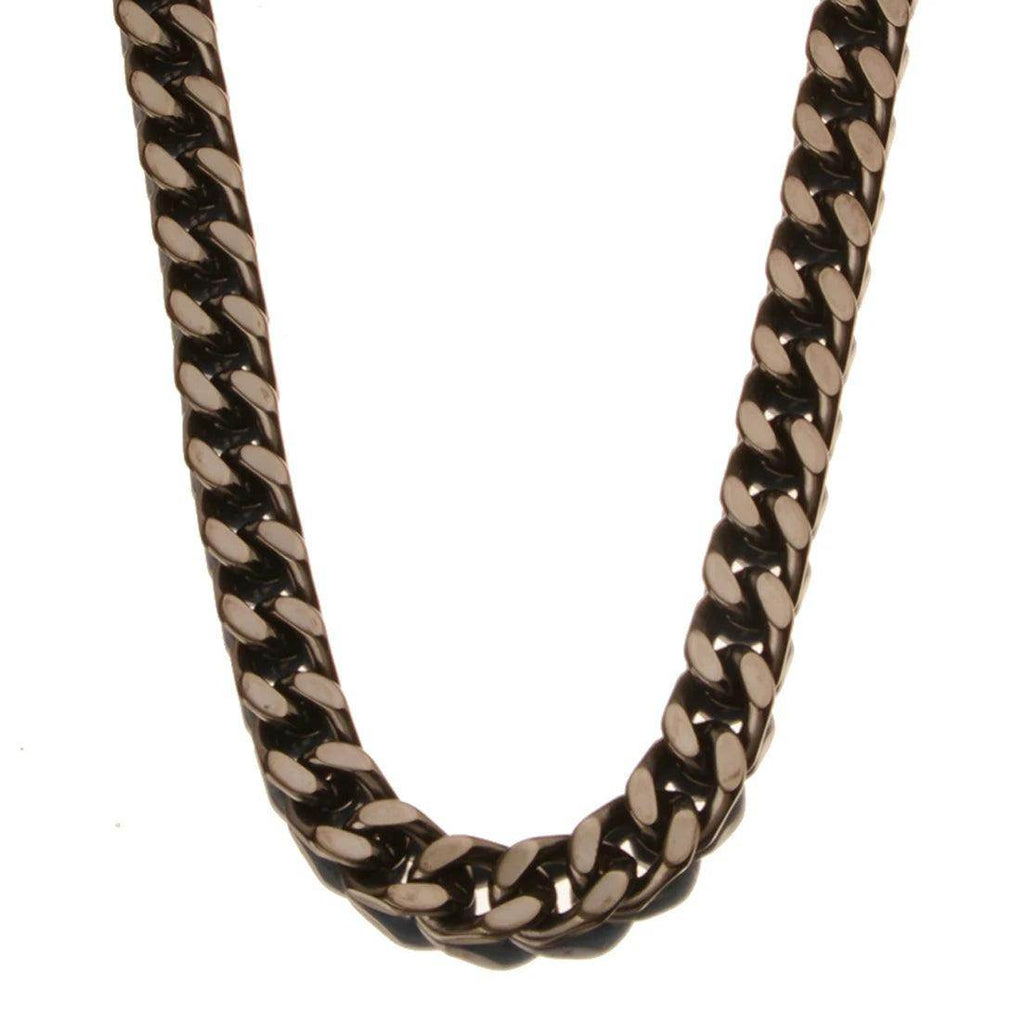 Men's black stainless steel Miami necklace, stylish and bold look