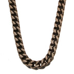 Men's black stainless steel Miami necklace, stylish and bold look