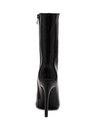 Elegant black stiletto ankle boots for women with a sleek design and side zipper closure