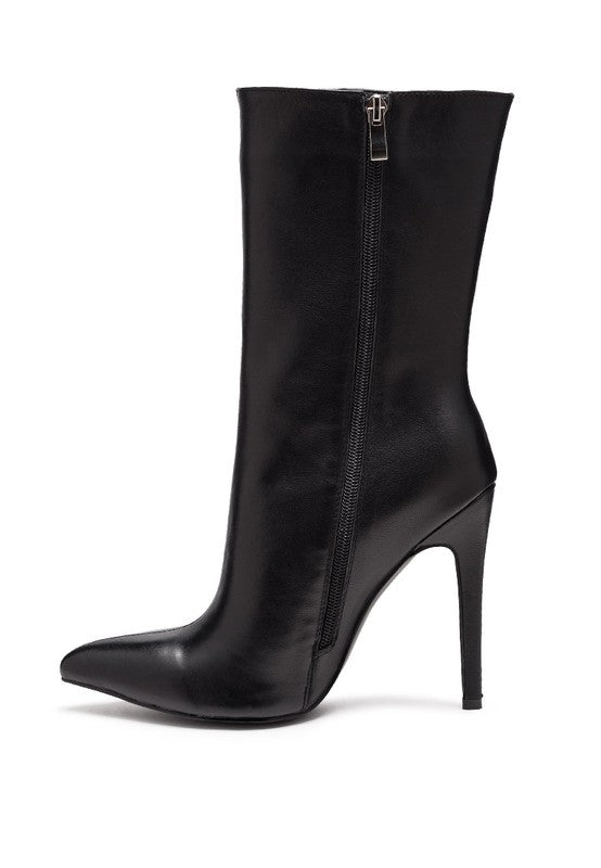 Black stiletto ankle boots for women with sleek design and zipper detail for a stylish look