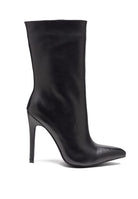 Stylish black stiletto ankle boots for women with a sleek design and pointed toe