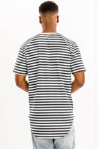 Black Striped Round Neck Tshirt - VacationGrabs