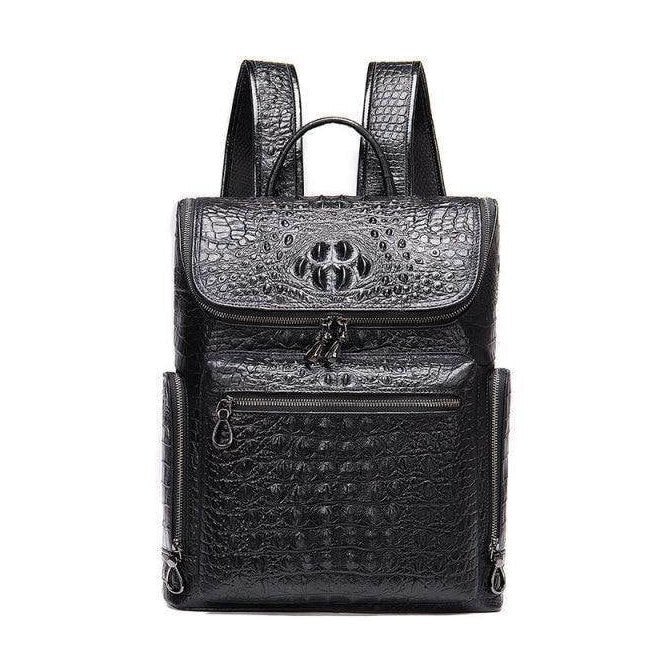 Stylish black textured backpacks from VacationGrabs with multiple compartments and durable design