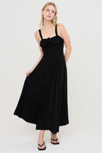 Black back tie dress code maxi dress for evening events