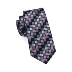 Men's patterned tie in black and gray for formal occasions