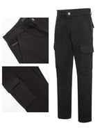 Generation XYZ black travel cargo pants for men with multiple pockets and durable fabric