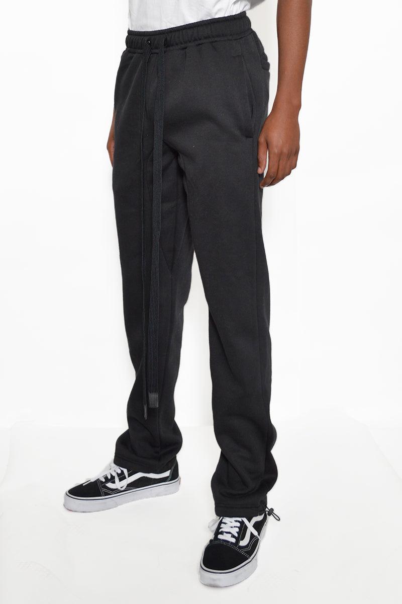 Men's Activewear Black Tshirt Ankle Toggle Sweatpants Set