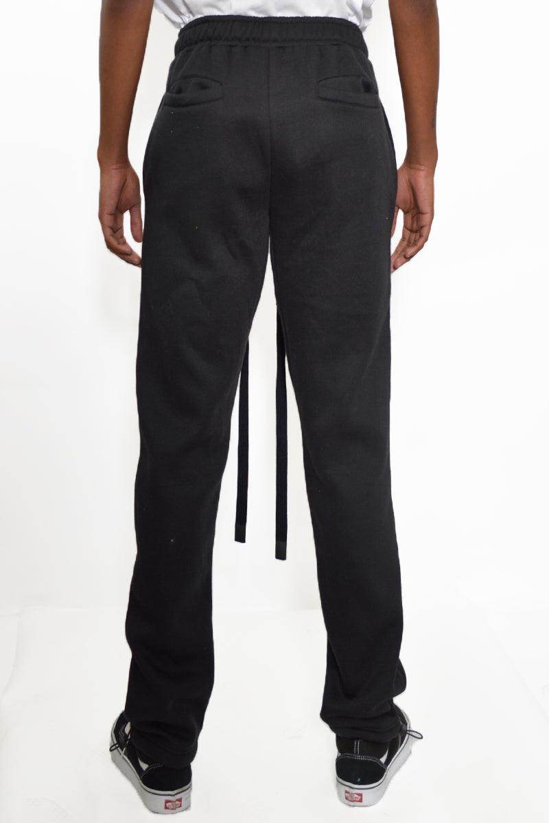 Black Tshirt Ankle Toggle Sweatpants Set - VacationGrabs