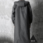 Black waterproof raincoat for adults, perfect for travel and outdoor protection