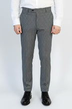 Black & White Checkered Fabric Trousers – front view