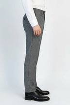 Black & White Checkered Fabric Trousers – detail view