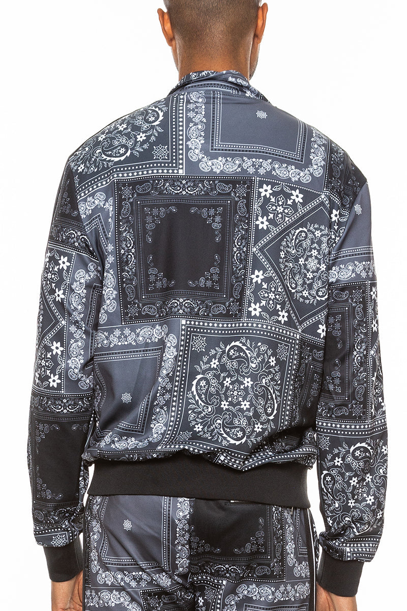 Paisley All Over Print Full-Zip Track Jacket