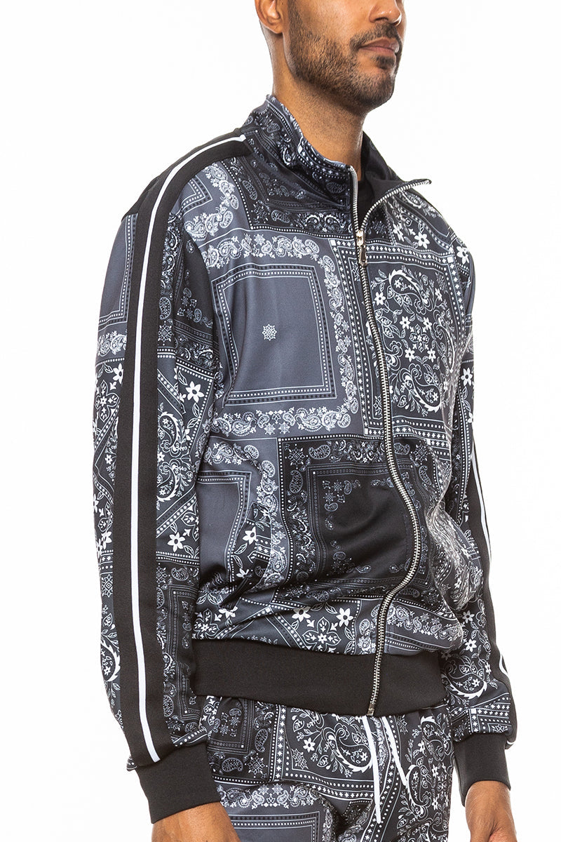 Paisley All Over Print Full-Zip Track Jacket