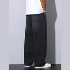 Men’s Black Wide-Leg Baggy Jeans - VacationGrabs