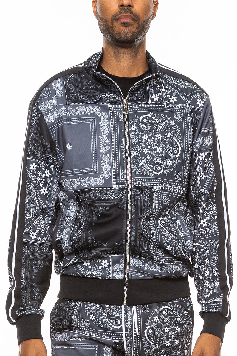 Paisley All Over Print Full-Zip Track Jacket