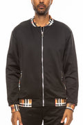 Checkered Detail Full-Zip Track Jacket