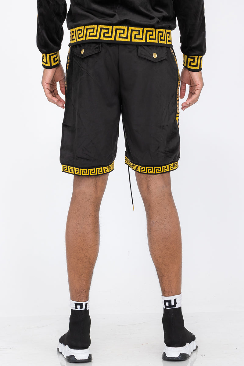 Status Velour Shorts – Elastic Waist Drawstring