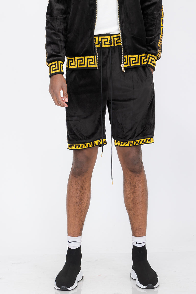 Status Velour Shorts – Elastic Waist Drawstring