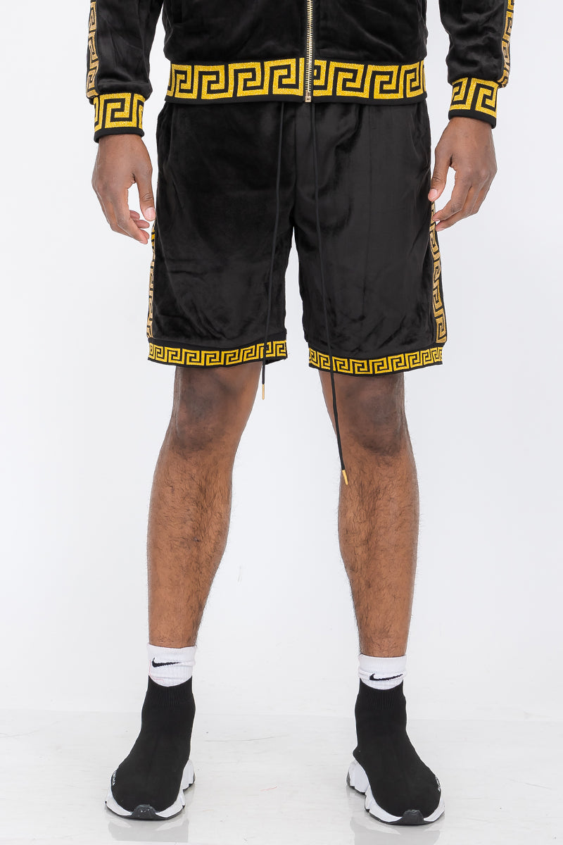 Status Velour Shorts – Elastic Waist Drawstring