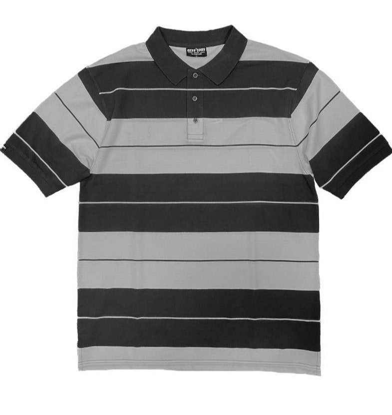 Men's Shirts Black/Grey Old School Pique Polo Shirt